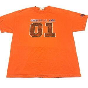 Vintage Dukes of Hazzard Shirt Mens Orange General Lee Graphic Print Y2K Sz XL